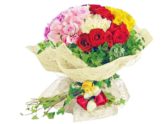 Florist Flower Bouquet - Playful Beauty (99 Rose Bouquet) - P1330 Photo