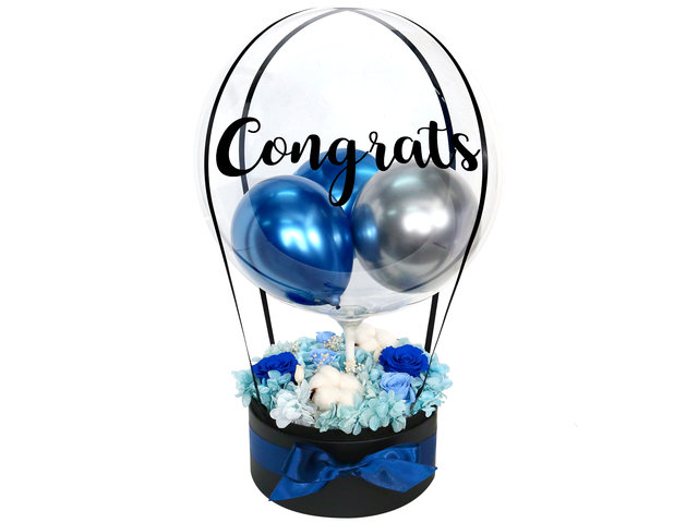 Preserved Forever Flower - Preserved Flower Bouquet with Balloon M80 - FOB0711A1 Photo